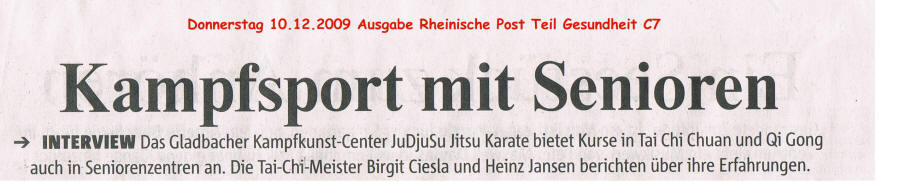 Rheinische Post Ausgabe Mönchengladbach Donnerstag den 10.12.2009