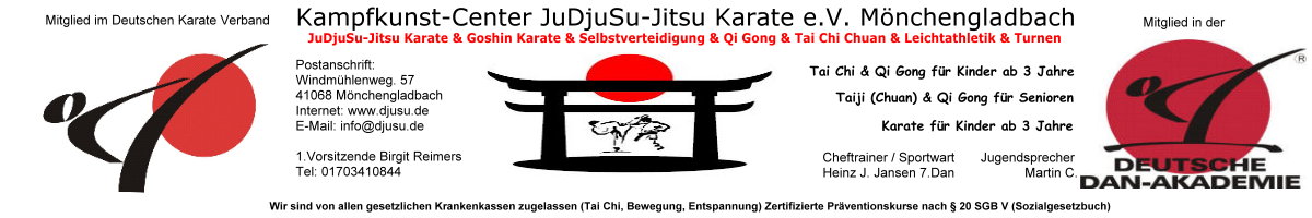 Wir, das KKC JuDjuSu-Jitsu Karate e.V. Mnchengladbach sind Mitglied im Deutschen Karate Verband und sind Mitglied in der Deutschen Dan-Akademie des DKV.